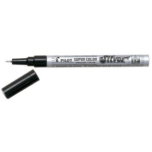 Marcador permanente Pilot fino plata