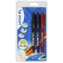 3 Bolígrafos borrables Pilot Frixion Balll azul negro y rojo