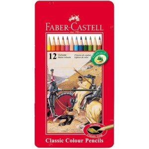 Lápices de colores Faber Castell estuche de metal de 12 lápices