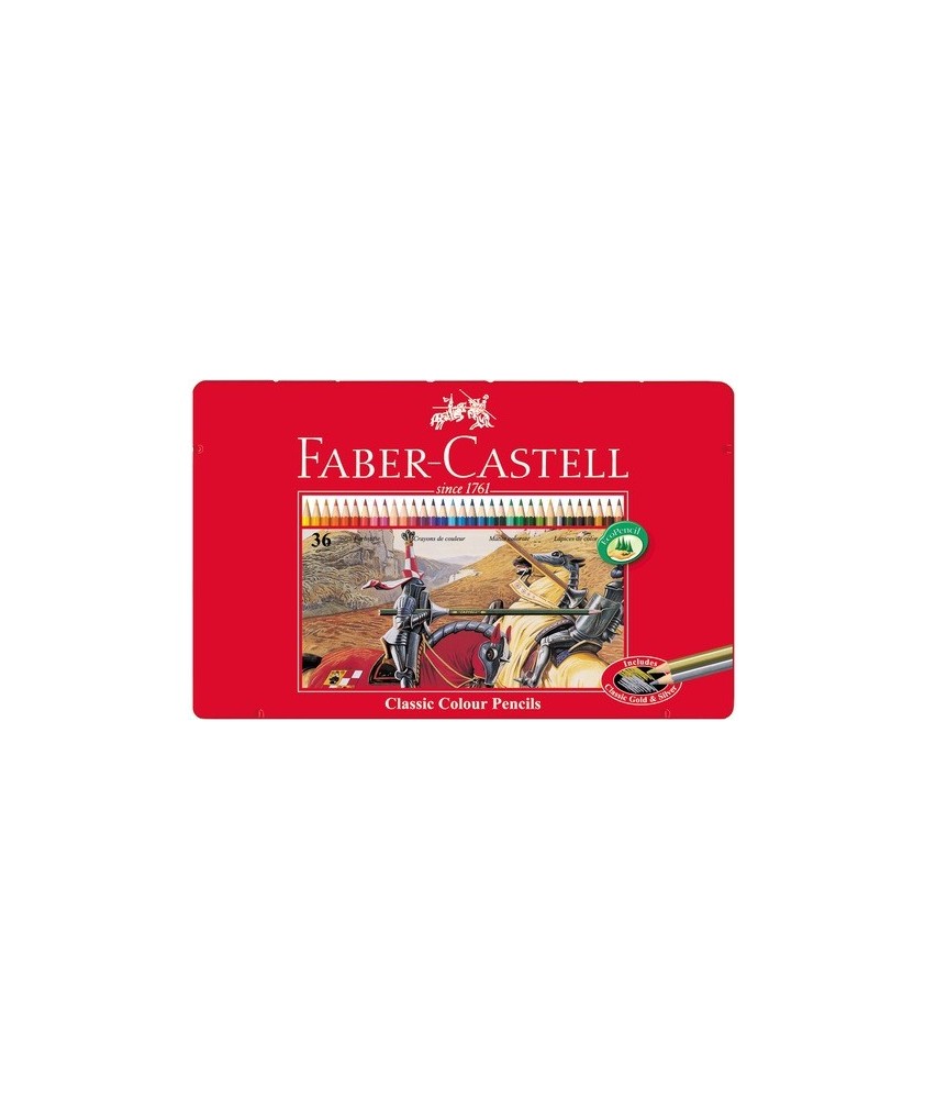 Lápices de colores Faber Castell estuche de metal de 36 lápices