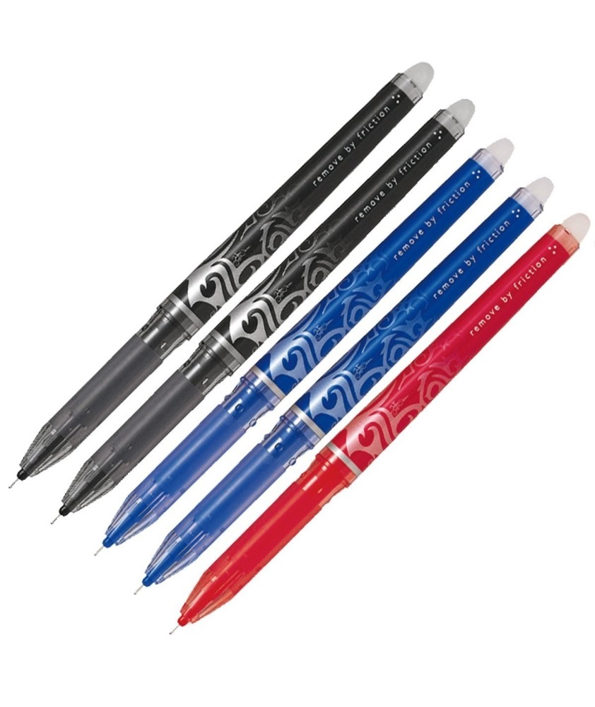 5  Bolígrafos borrables Frixion Point 0 5 mm (2 negros 2 azules y 1 rojo)