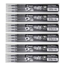 6 Recambios Pilot Frixion Ball/Clicker negro  18 repuetos