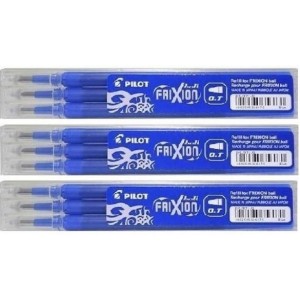 3 Recambios Pilot Frixion Ball/Clicker azul  9 repuestos