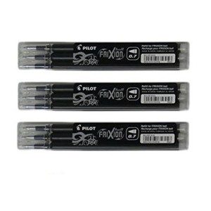 3 Recambios Pilot Frixion Ball/Clicker negro  9 repuetos