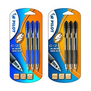 3 Bolígrafos Pilot G-2 azul + 3 Pilot G-2 negro