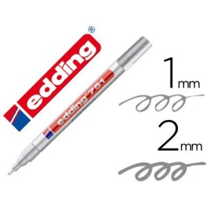 Rotulador Edding punta fibra 751 plata