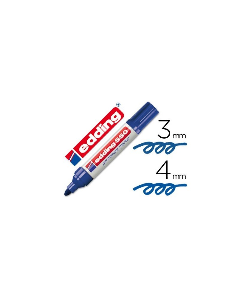 Rotulador Edding punta fibra permanente 550 azul n.3