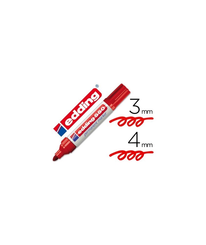 Rotulador Edding punta fibra permanente 550 rojo n.2