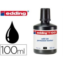 Tinta rotulador Edding T-100 negro frasco de 100 ml