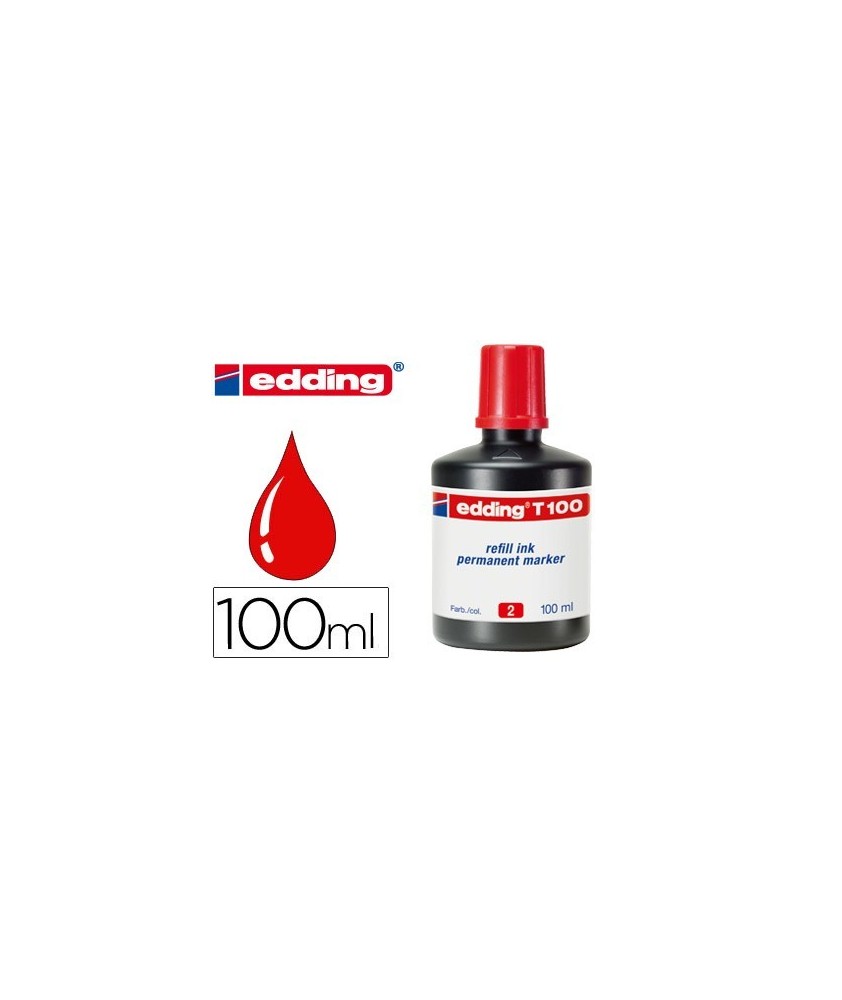 Tinta rotulador Edding T-100 rojo -frasco de 100 ml