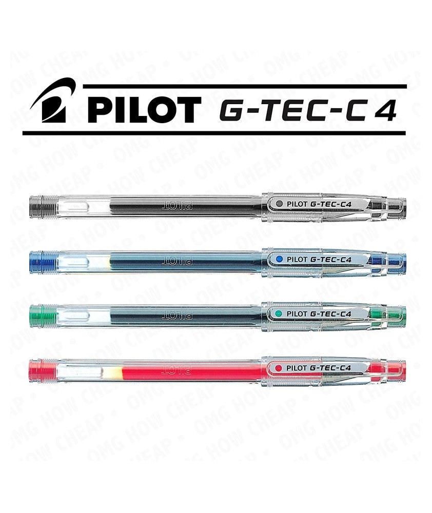 G-Tec-C-4 - Bolígrafo de Gel - 4 unidades - Negro