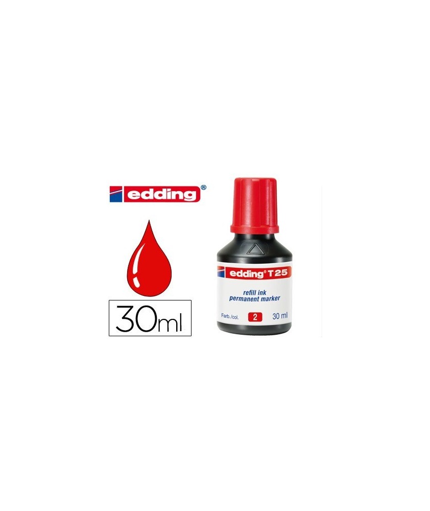 Tinta rotulador Edding T-25 rojo -frasco de 30 ml