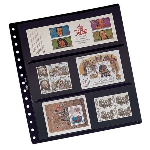 10 Fundas Pardo Opaca Negra para sellos 3 Alojamientos por cada lado Ref.100300