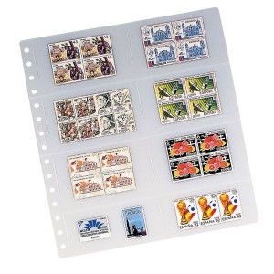 10 Fundas Pardo Transparentes para Sellos 2 Alojamientos -Ref. 102200