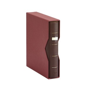 Album Pardo de Monedas Universales 4 anillas con cajetin burdeos