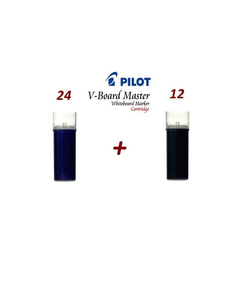 24 Recambios Pilot V Board Master Azul + 12 Recambios Negro