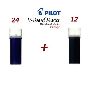 24 Recambios Pilot V Board Master Azul + 12 Recambios Negro