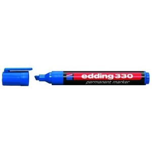 Marcador permanente Edding 330 biselado azul