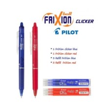 Bolígrafos borrables Pilot Frixion Cliker azul/Rojo + 2 recargas