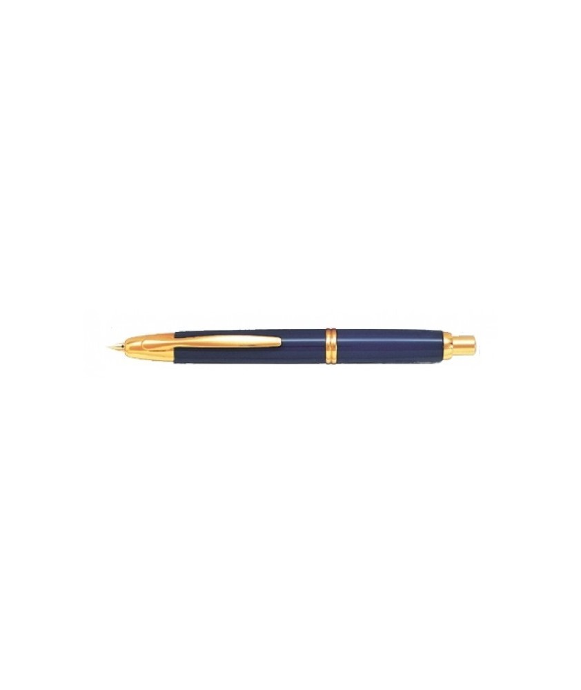 Pluma retractil Pilot 1500 azul fina dorada