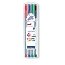 Bolsa de 4 rotuladores fibra Staedtler Fineliner 334