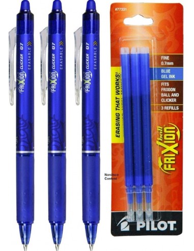 3 Bolígrafos borrables Pilot Frixion Cliker...