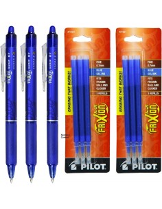 3 Bolígrafos borrables Frixion Clicker y seis recambios