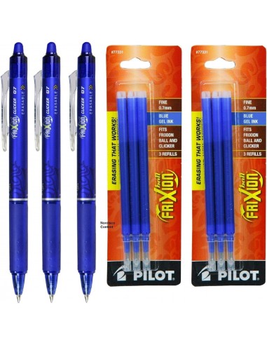 3 Bolígrafos borrables Frixion Clicker y seis...