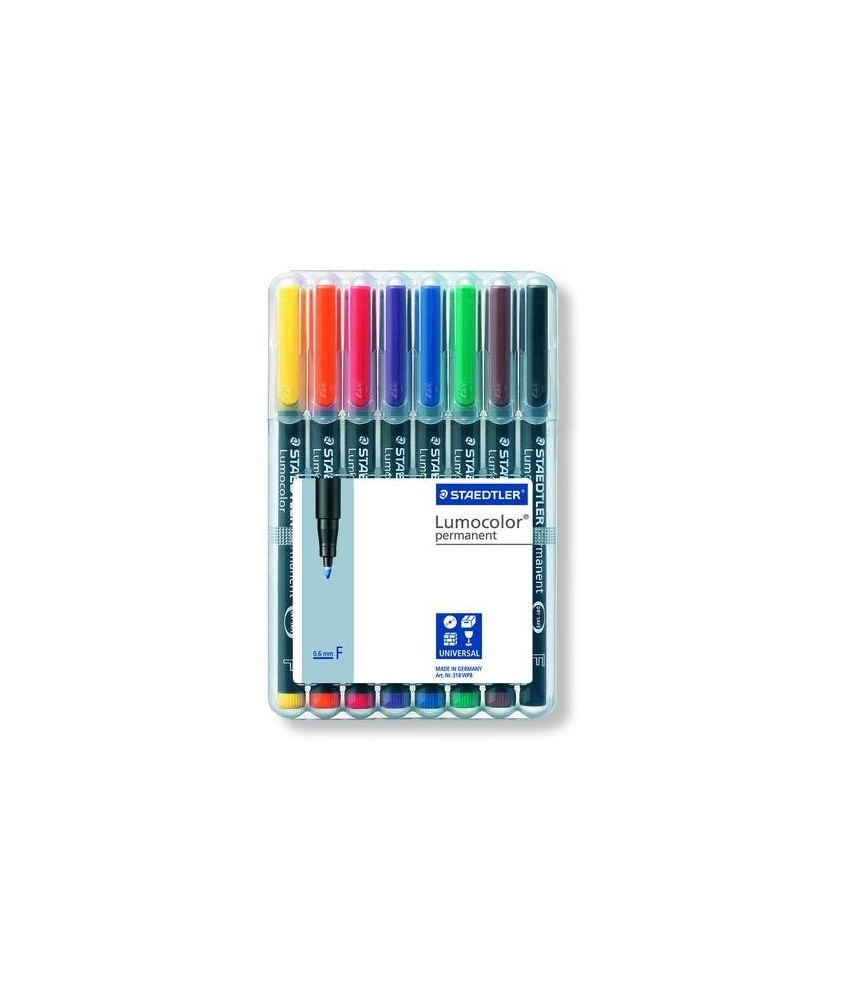Bolsa 8 rotuladores Staedtler Lumocolor 318