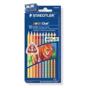 10 Lápices de colores Staedtler 128 Noris Club Triplus Jumbo