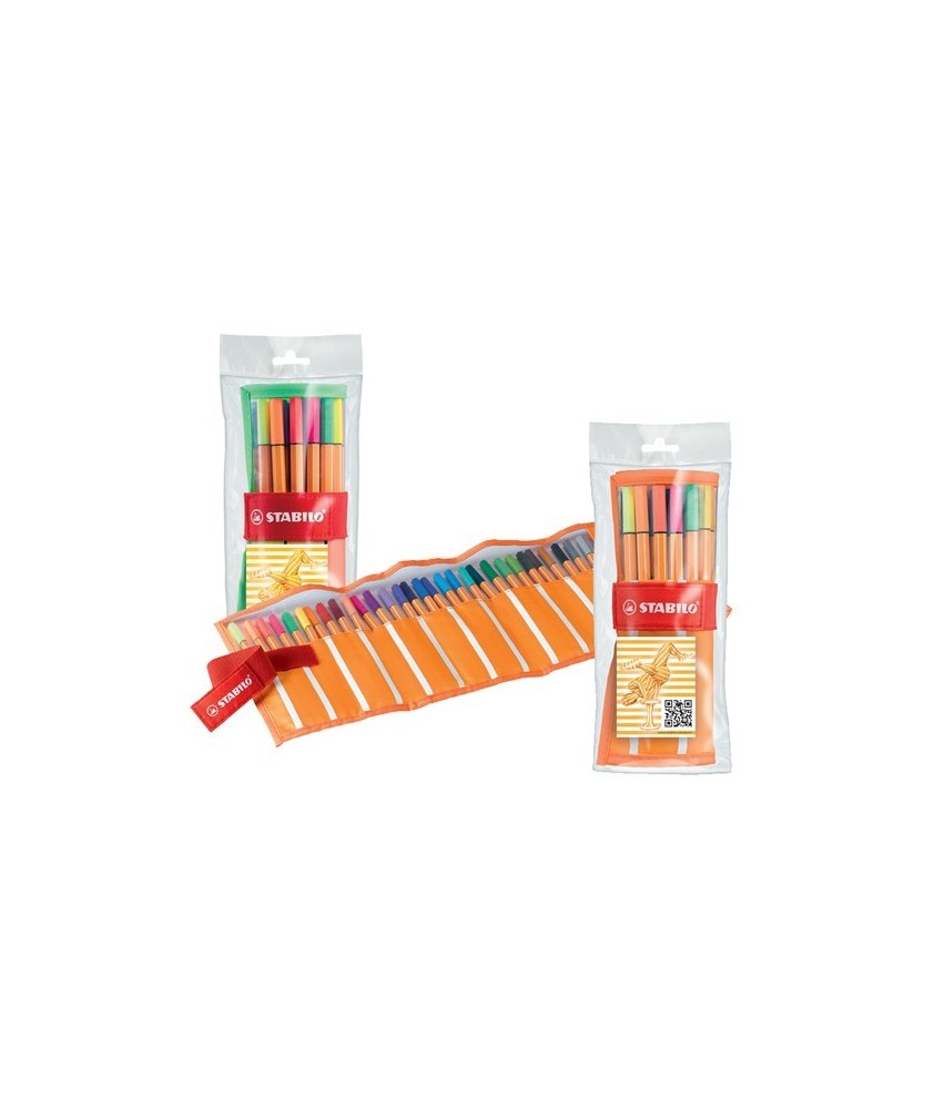 30 Rotuladores fibra Stabilo Point 88 Rollerset