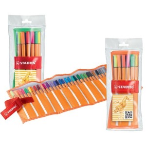 30 Rotuladores fibra Stabilo Point 88 Rollerset